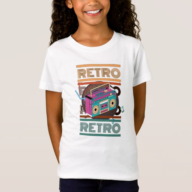 T-Shirt Boombox rétro des années 80 (Devant)