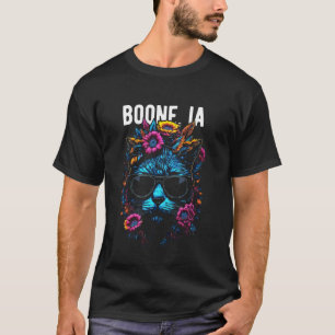 T-shirt Boone IA Chat portant des lunettes de soleil et mo