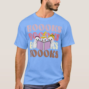 T-shirt Boooks Groovy Cute Ghost Book Retro Reading