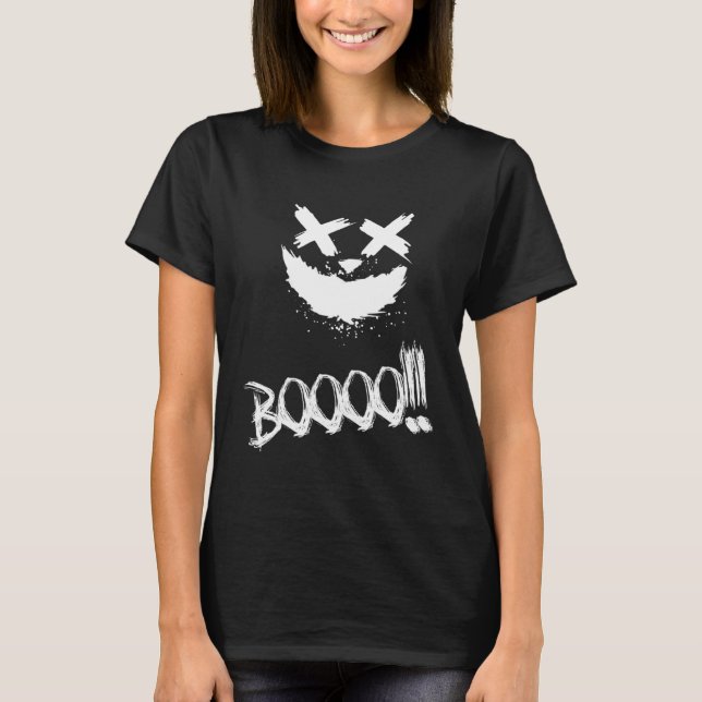 T-shirt BOOOO Scary Pumpkin Face Halloween (Devant)