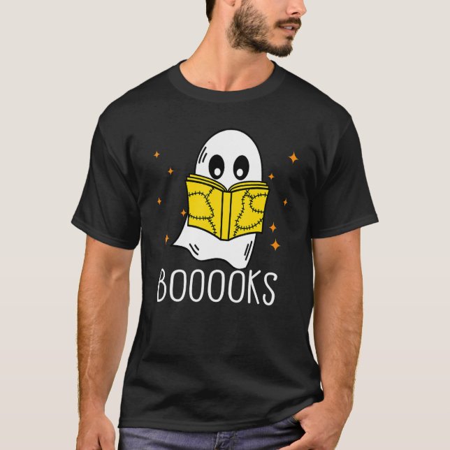 T-shirt Booooks Ghost Boo Read Books Library  teacher book (Devant)