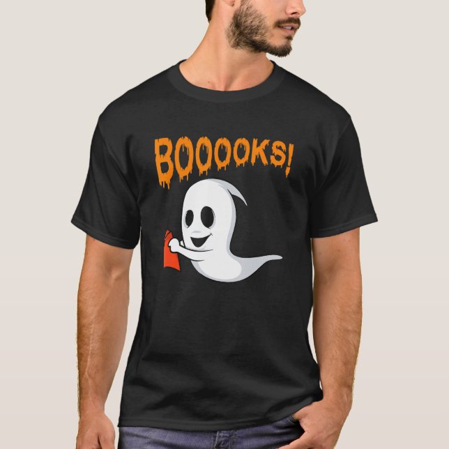 T-shirt Booooks Ghost Book Reading Boo Halloween Library T (Devant)