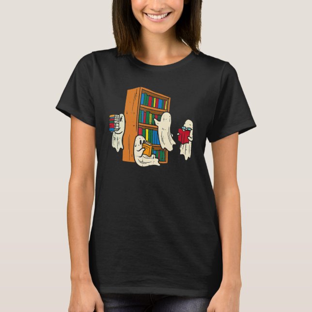 T-shirt Booooks Ghost  Halloween Teacher Book Library Read (Devant)