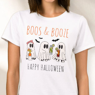 T-shirt Boos et Booze Drôle Ghost mignonne Halloween adult