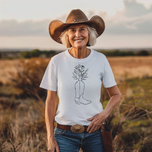 T-shirt Boot Fleur sauvage occidental