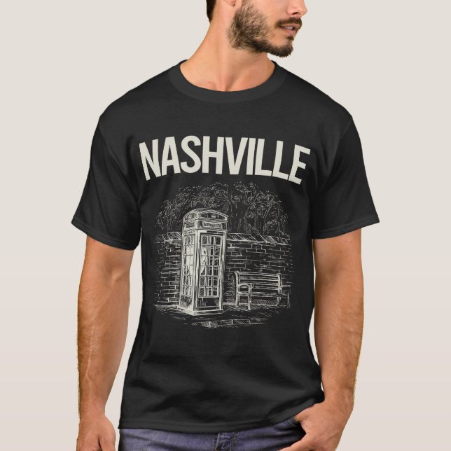 T-shirt Booth téléphonique vintage Nashville (Devant)