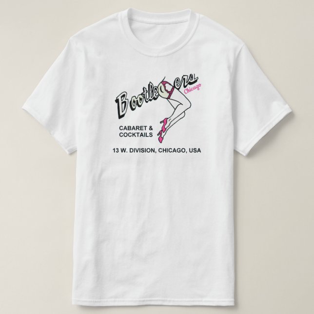 T-shirt Bootleggers Cabaret et Cocktails, Chicago, IL (Design devant)