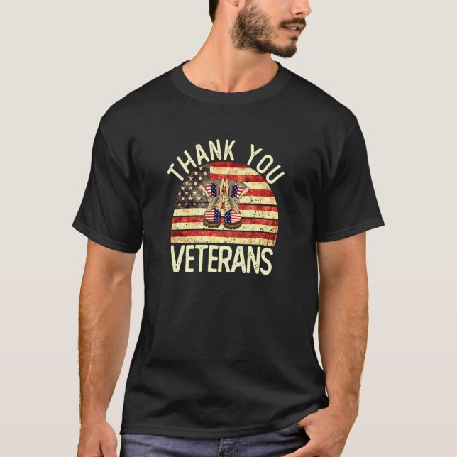 T-shirt Boots de combat des vétérans Mercis patriotiques a (Devant)