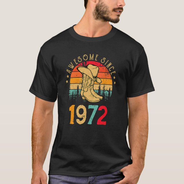 T-shirt Boots de Cowboy stupéfiant depuis 1972 50e anniver (Devant)