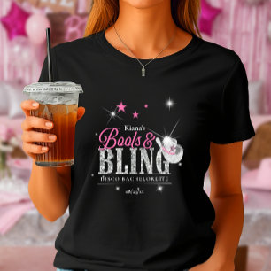 T-shirt Boots 'n Bling Disco Bachelorette Noir ID925