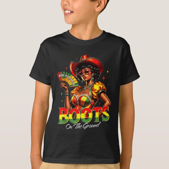 T-shirt Boots On The Ground Afro Black Woman African Black (Devant)