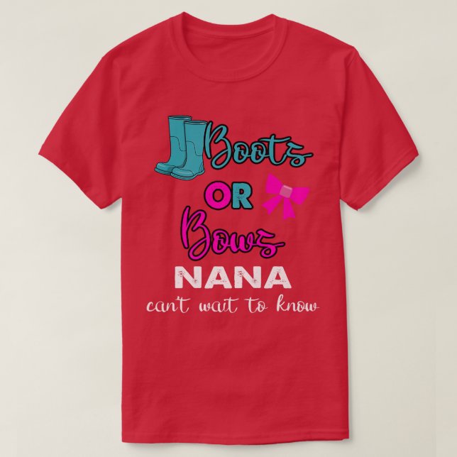 T-shirt Boots Or Bows bébé révélation du sexe de l'enfant  (Design devant)