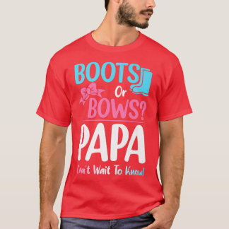 T-shirt Boots or Bows Papa Genre Révéler Grossesse Announc
