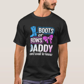 T-shirt Boots Ou Bows Papa Baby shower De Révélation De Se