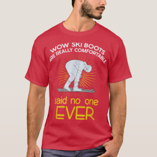 T-shirt Boots Ski Sports Skier Snowboard Jeu d'hiver