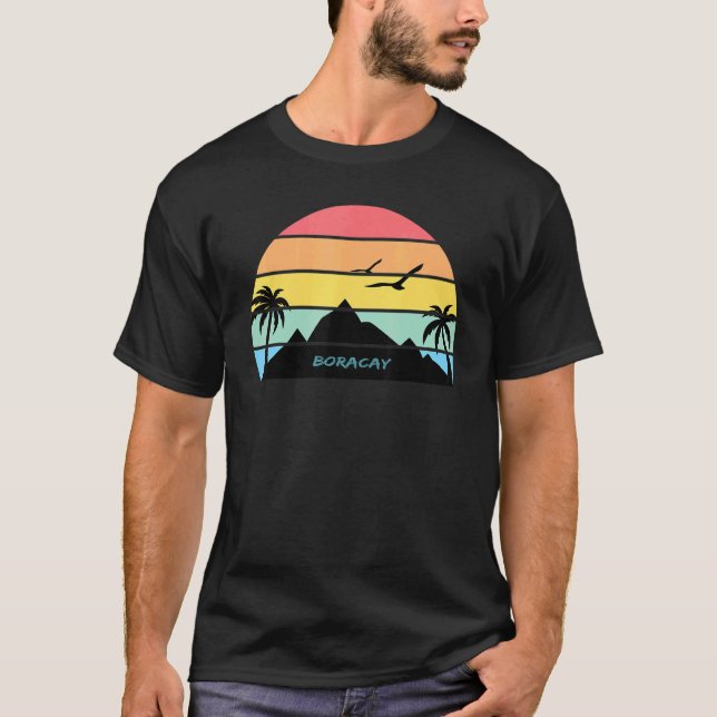 T-shirt Boracay Philippines Beach Travel Palms Island El N (Devant)