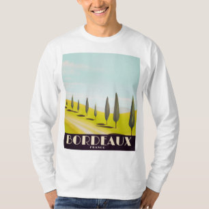 T-shirt Bordeaux, affiche de voyage de style vintage franç