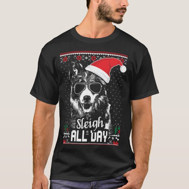 T-shirt Border Collie Christmas (Devant)