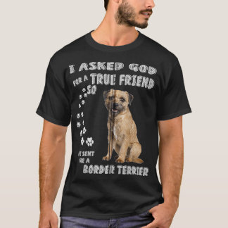 T-shirt Border Terrier Gifts for Dad Mom, Cute Brown Borde
