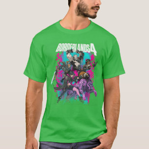 T-shirt Borderlands 4 Collage de héros colorés Graffiti Vi