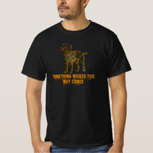 T-shirt Bordure Chien Terrier Silhouette Amusant Orange Ha