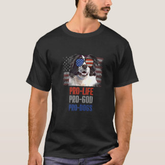 T-shirt Bordure Collie Anti-avortement Pro God Pro Chiens