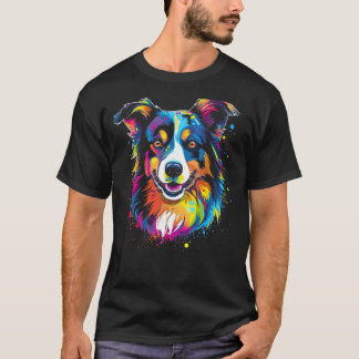 T-shirt Bordure Collie Chien Australian Shepherd Graffiti 