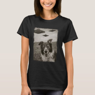 T-shirt Bordure Collie Chien OVNI Alien extra-terrestre Se