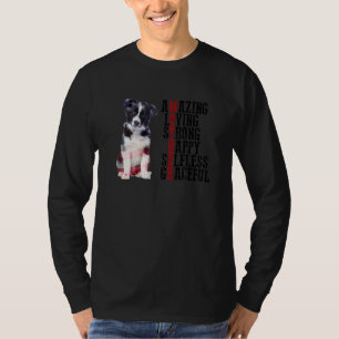 T-shirt Bordure Collie Extraordinaire Aimer Fort Happy Sel