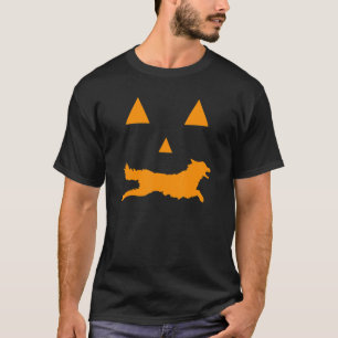 T-shirt Bordure Collie Halloween Éffrayant visage Chien cl