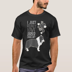 T-shirt Bordure Collie - J'Aime Vraiment Les Collies Front