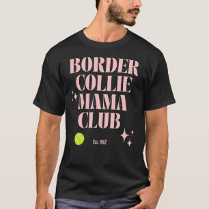 T-shirt Bordure Collie Maman Club Retro Chien Super maman