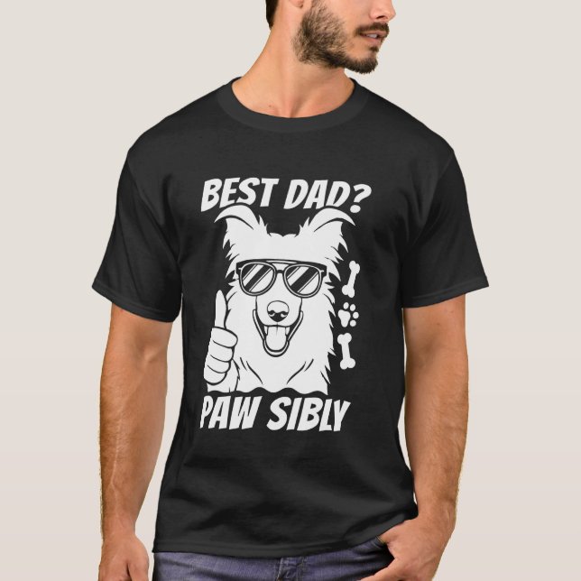 T-shirt Bordure Collie Père animal - Chien race Meilleur p (Devant)