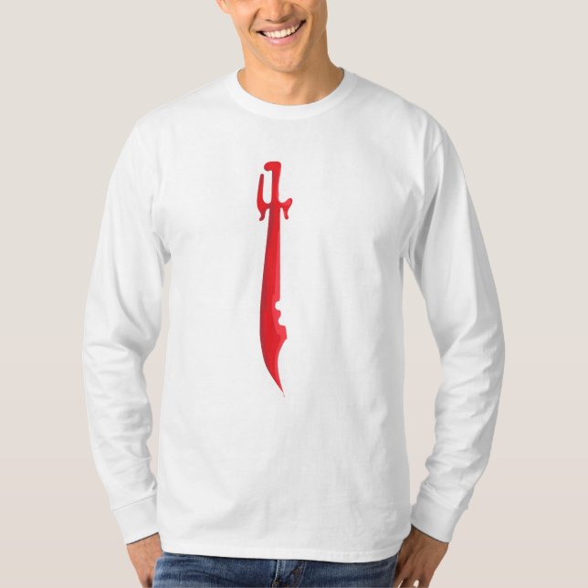 T-shirt Bordure Écarlate – Conception d'Épée Intense (Devant)