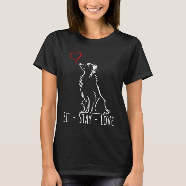 T-shirt Bordure Séjour-Amour Collie (Devant)