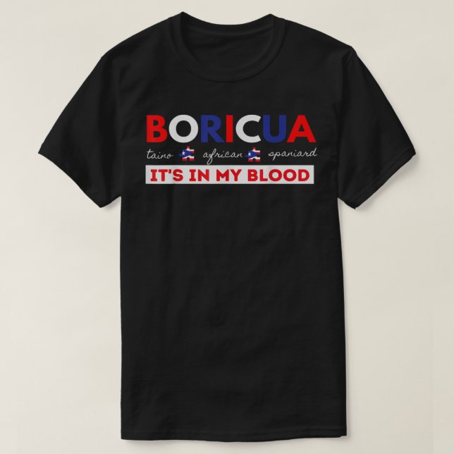 T-shirt Boricua Puerto Rican Pride Wepa Taino Nuyorican (Design devant)