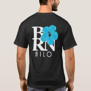 T-shirt BORN Hilo Hawaii Blue Hibiscus (arrière-plan)