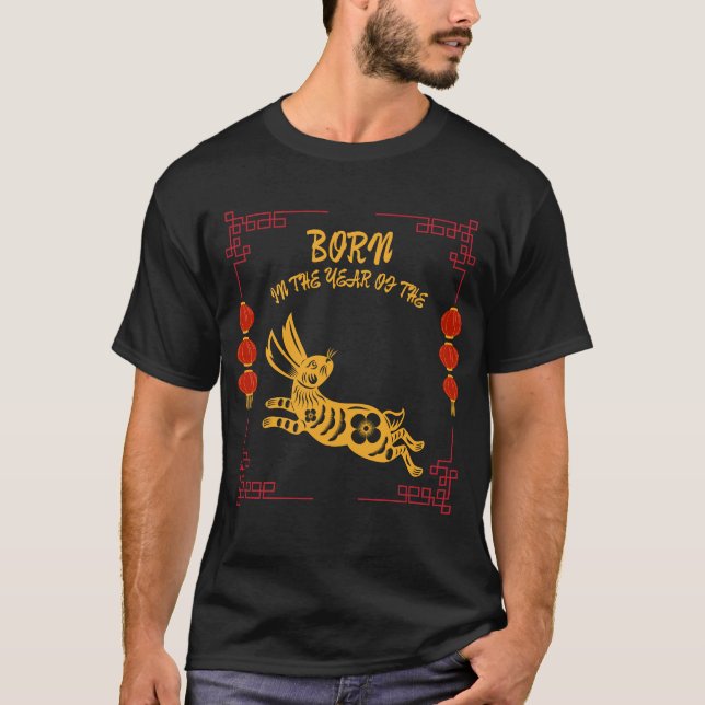 T-shirt Born in the Year of the Rabbit (Devant)