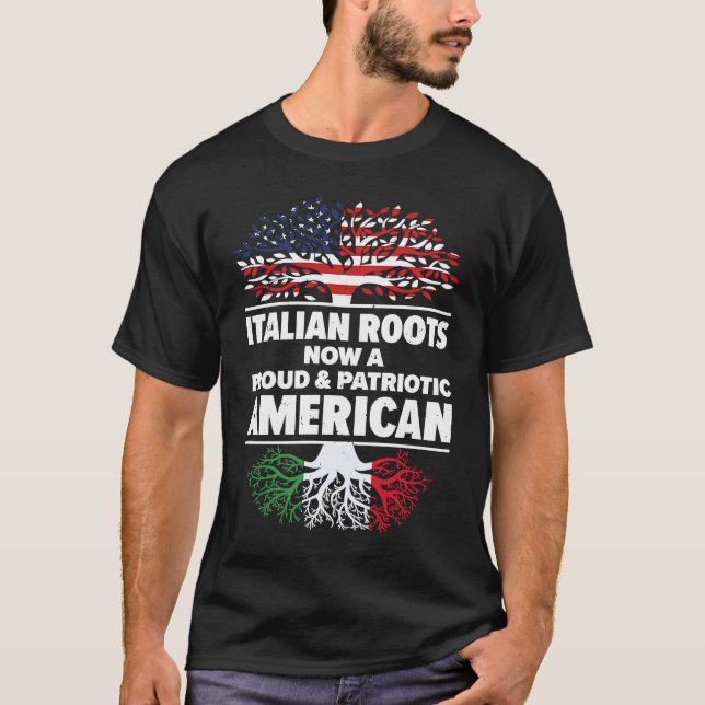 T-shirt Born Italian Italy American USA Citizenship (Devant)