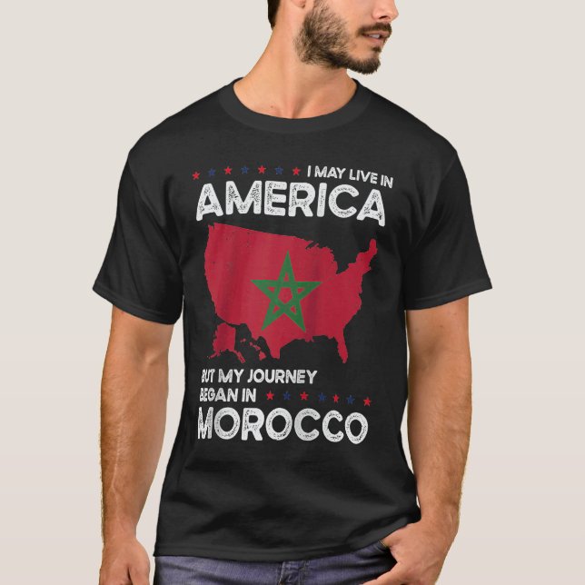 T-shirt Born Moroccan Morocco American USA Citizenship Rag (Devant)