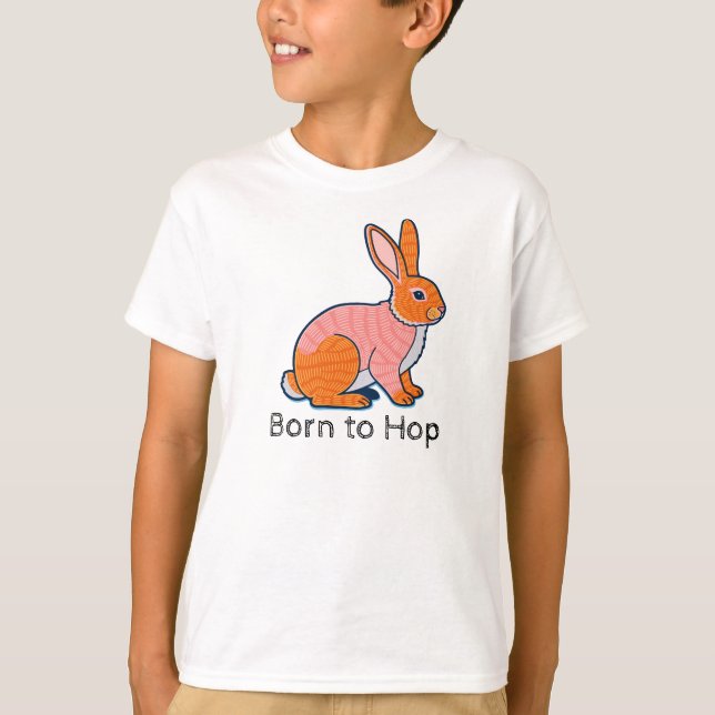 T-shirt Born to hop Rabbit Illustration  (Devant)