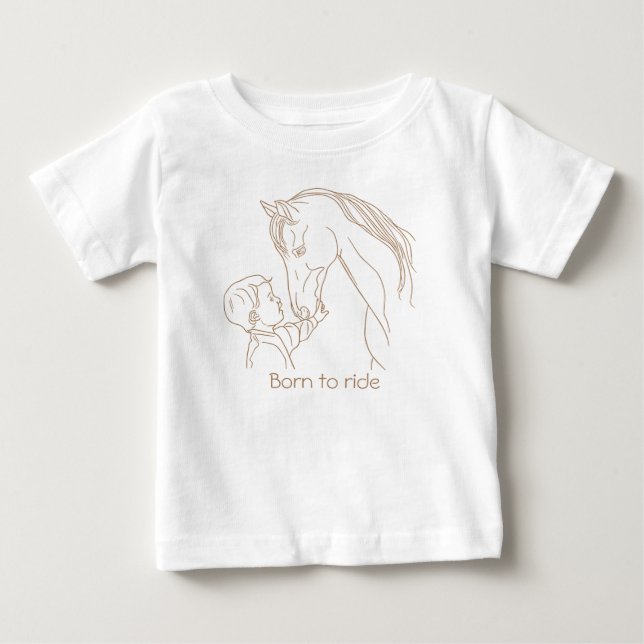 T-shirt "Born to Ride" Baby Horse | Tee équestre (Devant)