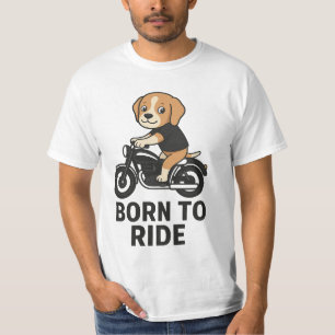 T-shirt "Born to Ride - Beagle mignon sur Sticker Motorcyc