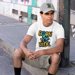 T-shirt Born to Ride - Graphique Cool pour cyclistes