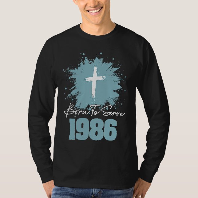 T-shirt Born To Serve 1986 (Devant)