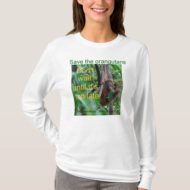 T-shirt Bornéo de la nature orangoutane (Devant)