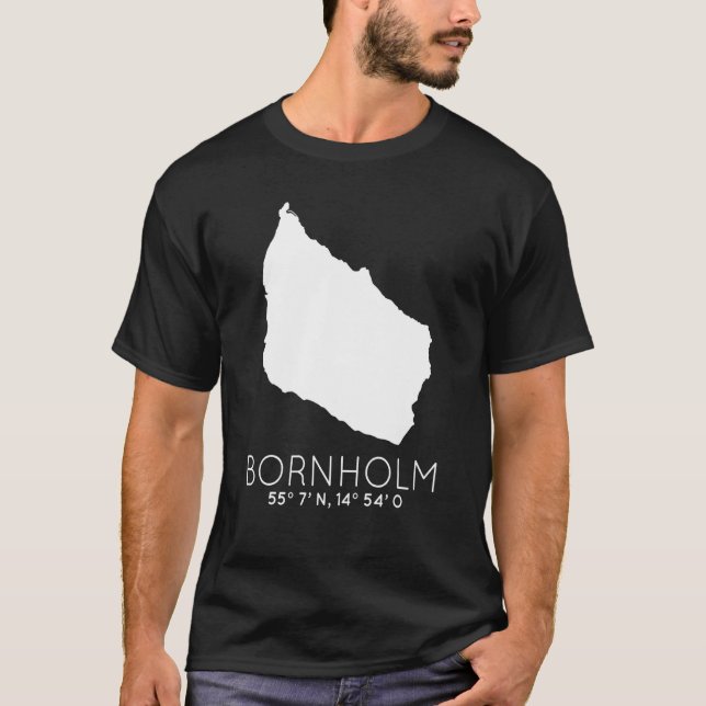 T-shirt Bornholm Danemark Ile Coordonner Dansk Card (Devant)