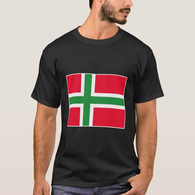 T-shirt Bornholm Drapeau Vêtements Pride Nationale Souveni (Devant)