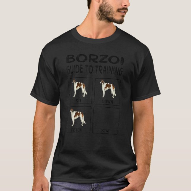 T-shirt Borzoi Guide D'Entraînement Obedience Chien (Devant)