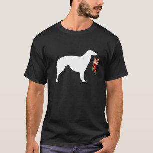 T-shirt Borzoi Noël Stocker Chien Fou